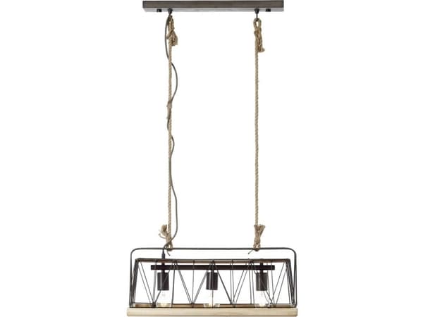 Brilliant Narcy 93587/71 Pendullampe LED (RGB) E27 40 W Rustfrit stål (børstet), Træ