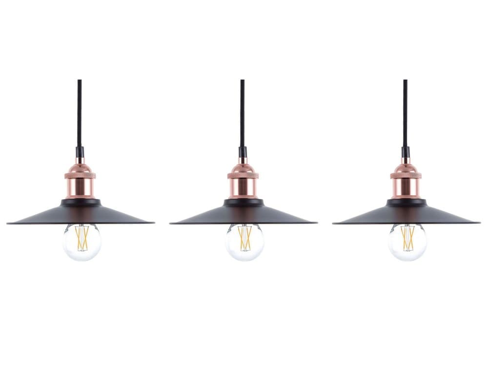 Taklampa 3 st svart/koppar SWIFT S