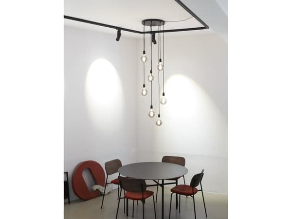 CLUSTER PENDEL K9 DIA. 40 CM 7 UTTAG SVART MATT