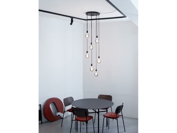 CLUSTER PENDEL K9 DIA. 40 CM 7 UTTAG SVART MATT