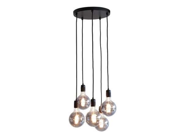 CLUSTER PENDEL K9 DIA. 30 CM 5 UTTAG SVART MATT