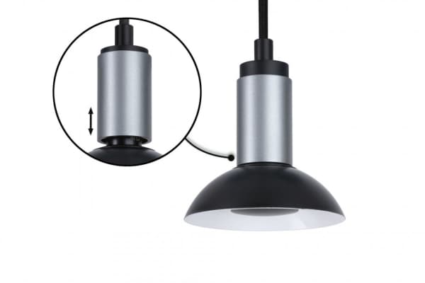 Paulmann Runa, Fleksibel montering, Antrasitt, Sort, Antrasitt, Sort, Metall, IP20, II