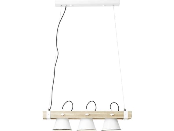 Brilliant Plow 82173/05 Pendullampe LED (RGB) E27 30 W Hvid, Træ (lys)