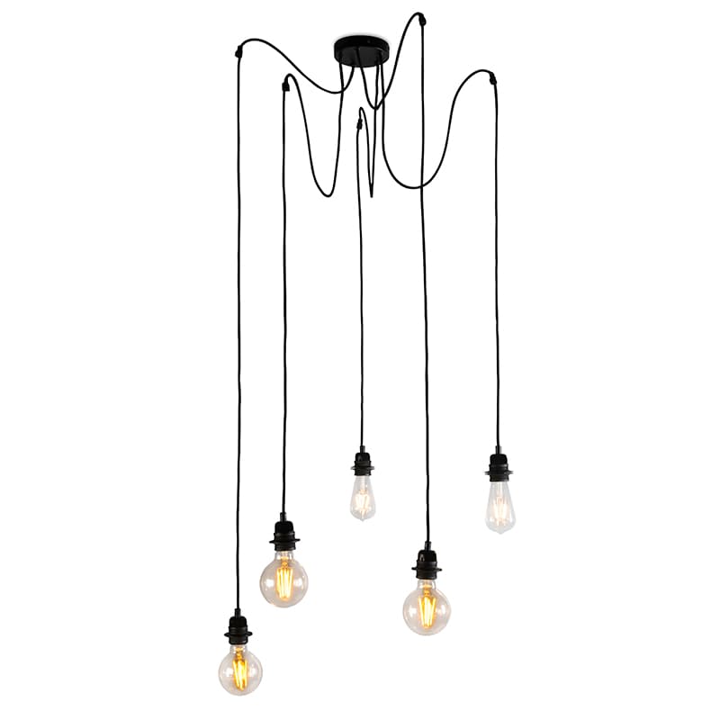 Industriell hänglampa svart - Cava 5