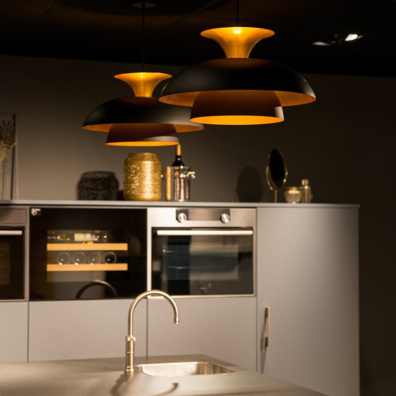 Taklampa med skärm 'Titus' Moderna svart/aluminium - Passande för LED / Inomhus