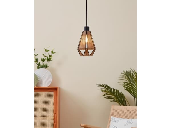 EGLO 43776, 1 ampuller, E27, IP20, Sort, Naturlig
