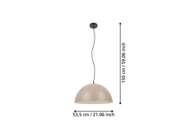 EGLO GAETANO 1 PENDEL E27 SORT/SAND-KREM