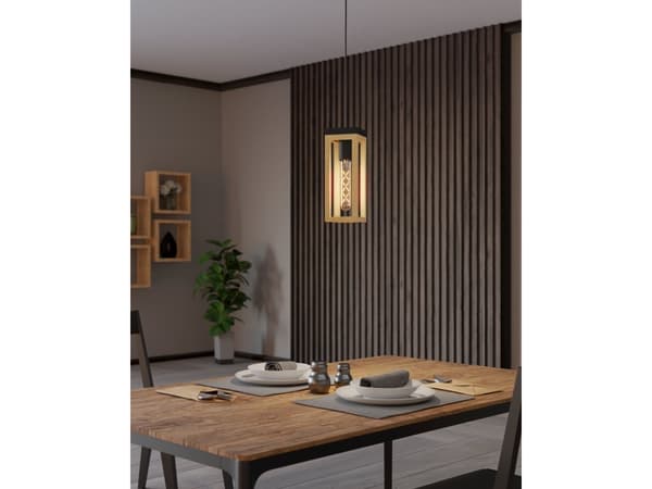 EGLO NAFFERTON PENGEL E27 SVART/TRE FSC