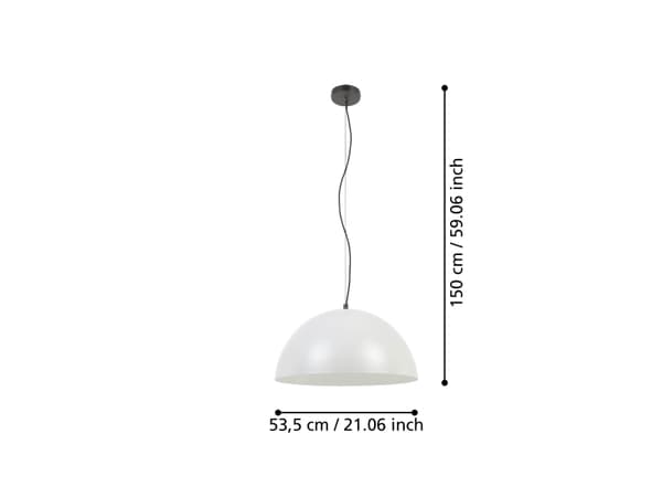 EGLO GAETANO 1 PENDEL E27 SORT/GRÅ
