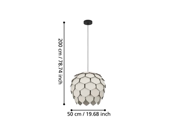 EGLO MATTANZA PENGEL Ø495 E27 GRÅ