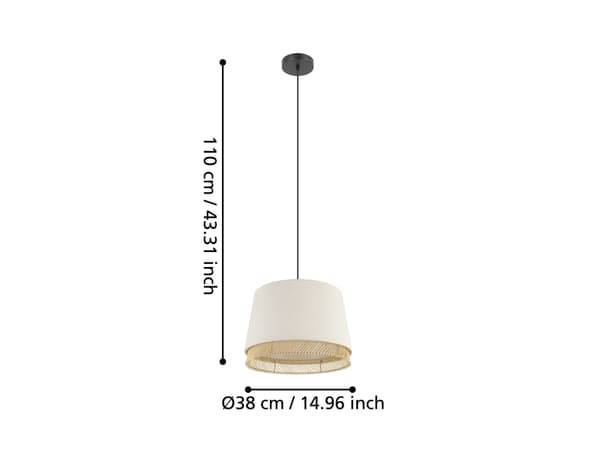 EGLO BORDSSKIVA PENDEL Ø380 E27 NATUR