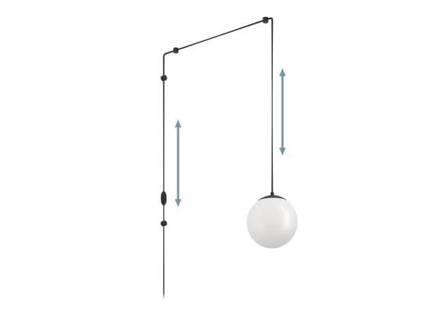 EGLO RONDO 3 PENDEL E27 SORT/OPAL