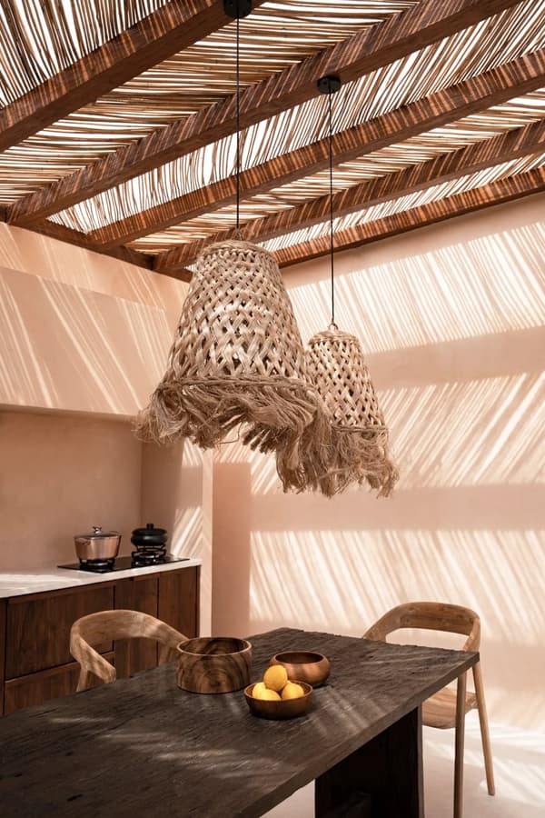 Abaca Jelly Fish Pendel - Naturlig - M