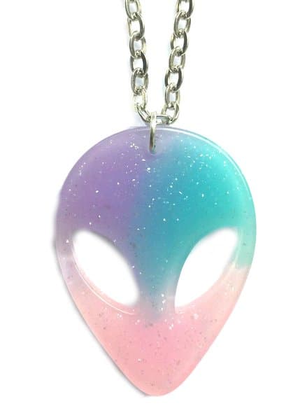 Halsband Alien Arkiv X Utomjording ET Rosa/lila/blå