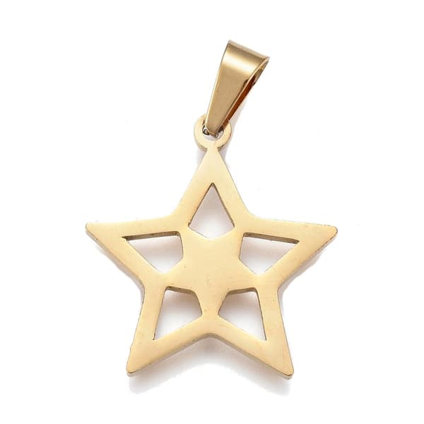 1 gullig söt stål hänge star stjärna