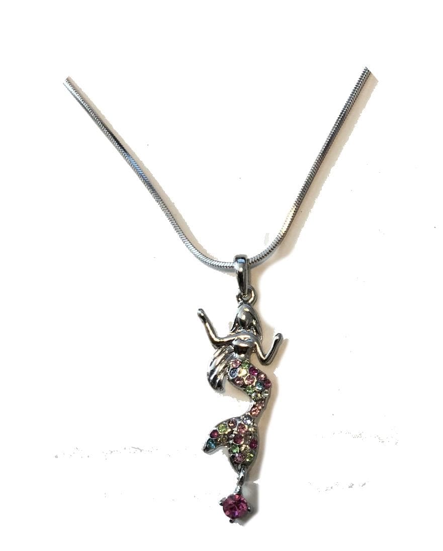 hängsmycke sjöjunfru med strass halsband