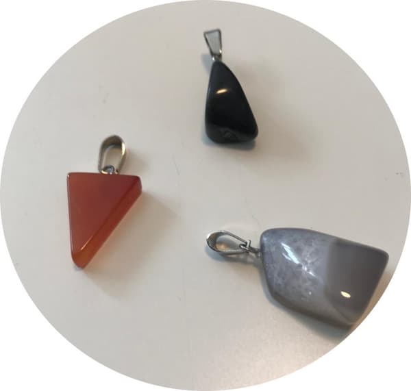 naturstenar ädelsten unika hängen 3 pack
