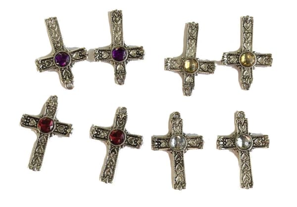 8 vintage pärla i mitten kors hängen berlocker