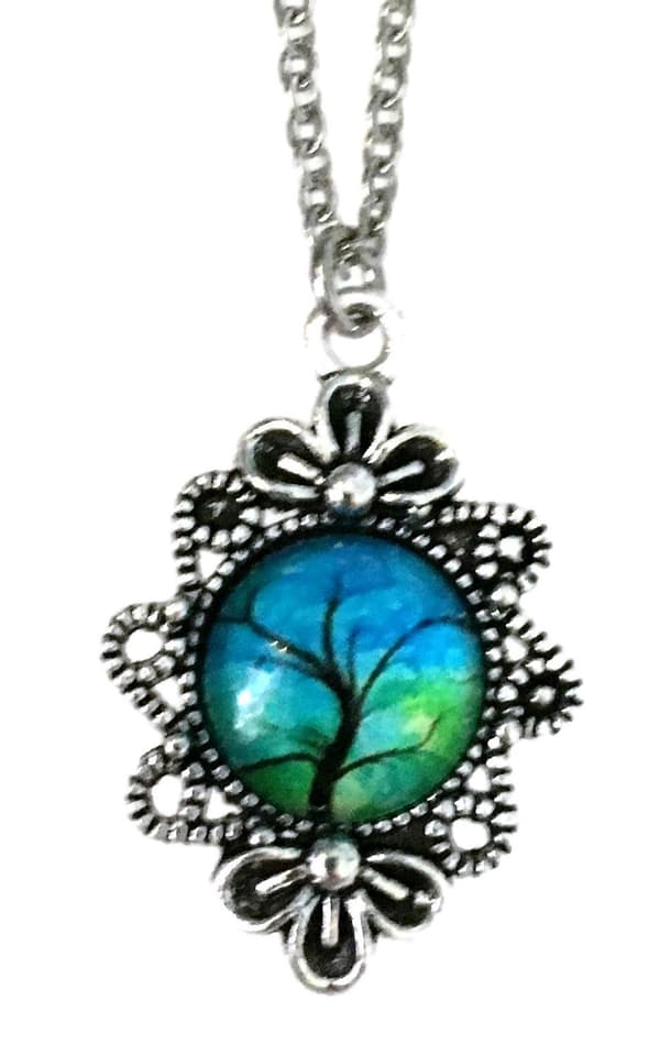 Halsband Livets Träd Symbol Tree Of Life Blå/Grön