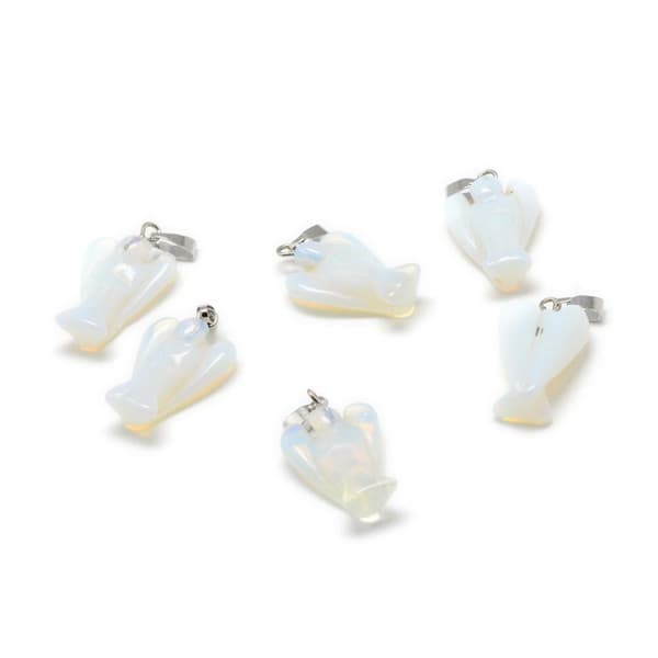 snygg 1 hänge vit opal unik ängel figur