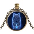 Miniatyrbillede 3 af 5: Glashalskæde med motiv [K01] - Spirit Wolf - Ulv
