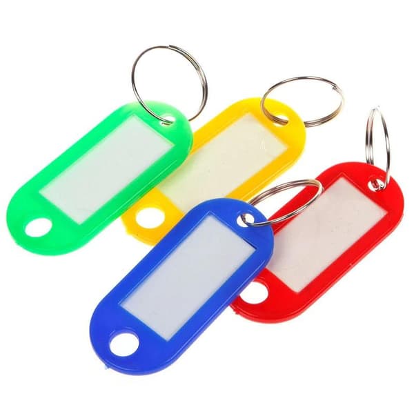 Nyckelring Med ID-Bricka, 4-Pack (Olika Färger)