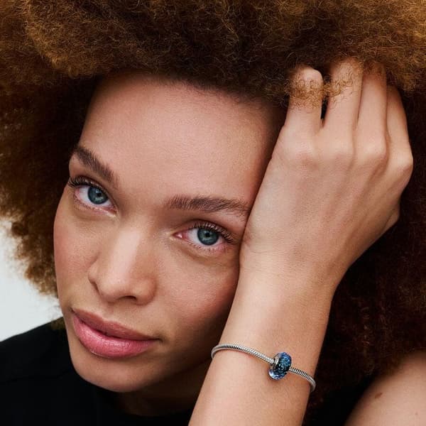Pandora bølget mørkeblå Murano glas Ocean Charm