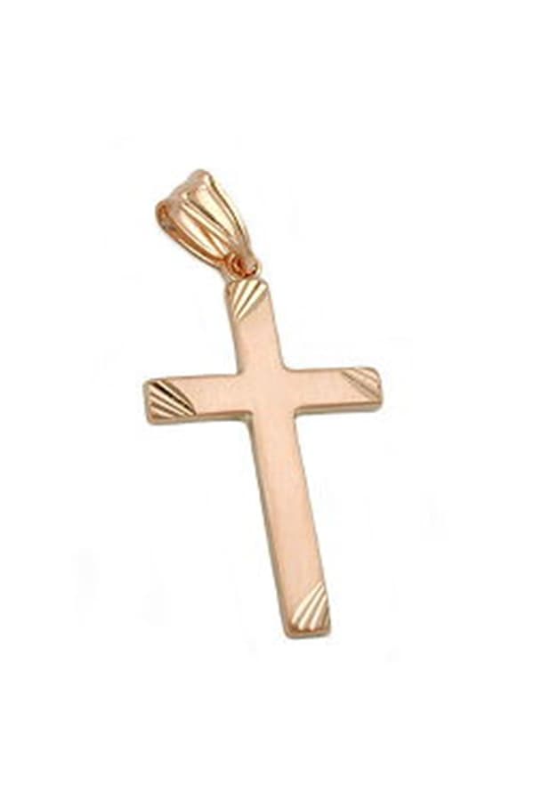 Pendant Cross Matte Finish 9k Red Gold - GL431224