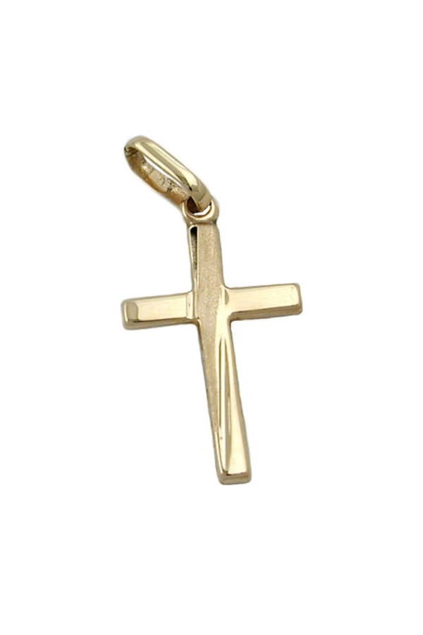 Pendant 22x13mm Cross Matte Shiny 9k Gold - GL431070