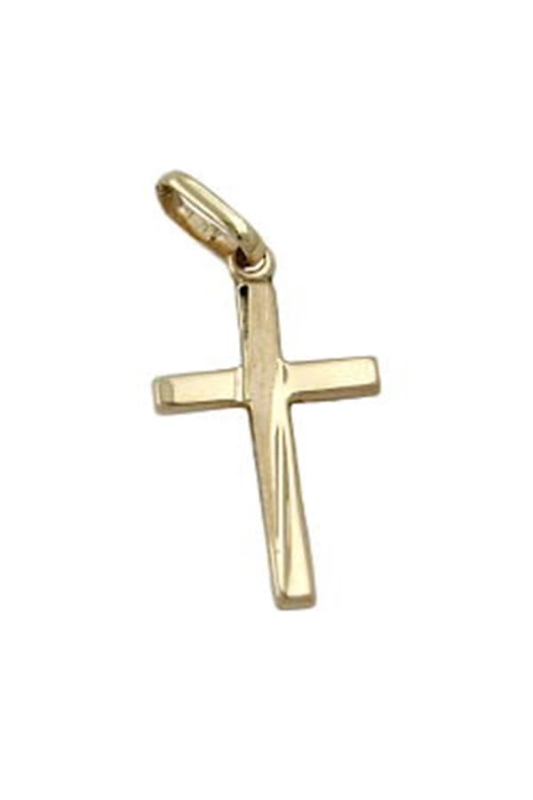 Pendant 22x13mm Cross Matte Shiny 9k Gold - GL431070