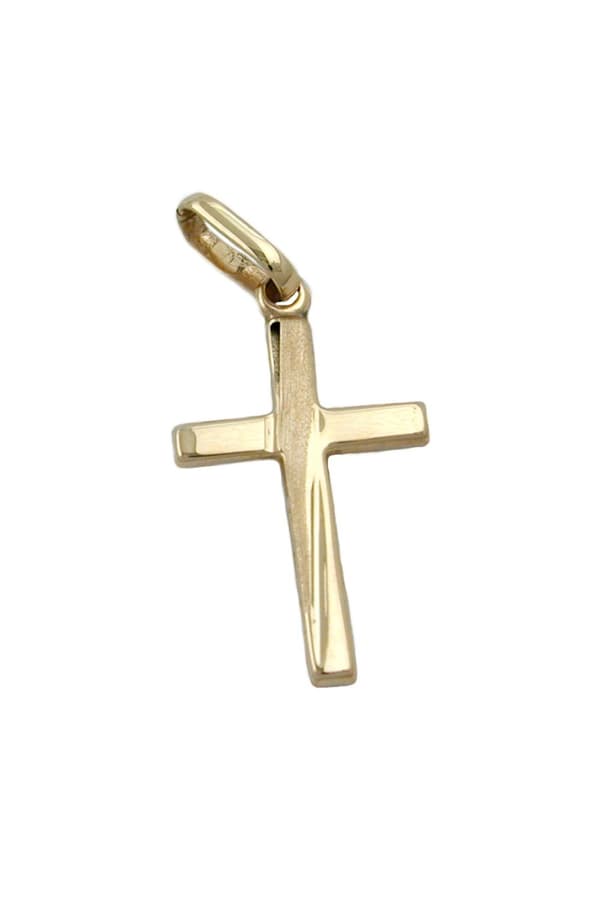 Pendant 22x13mm Cross Matte Shiny 9k Gold - GL431070