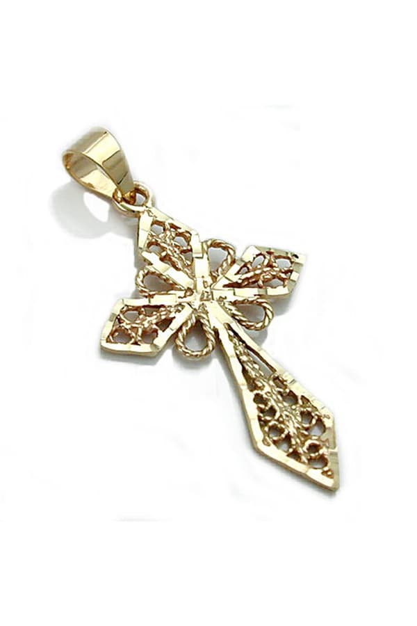 Pendant Cross Filigree 9k Gold - GL430830