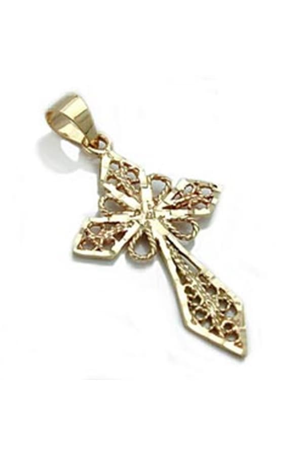 Pendant Cross Filigree 9k Gold - GL430830