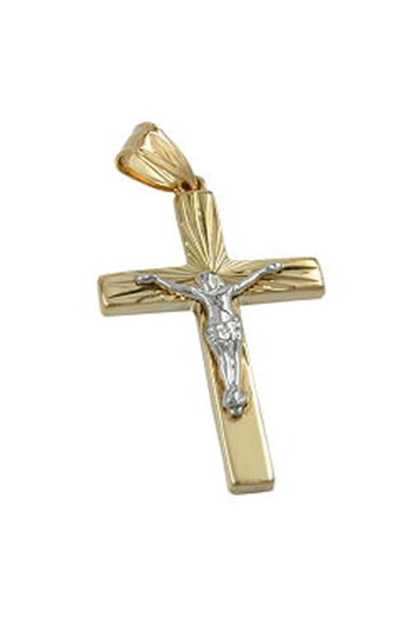 Pendant Crucifix Two Tone 9k Gold - GL430752