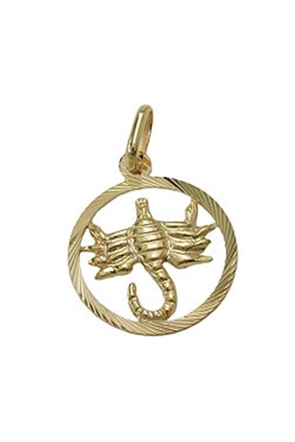 Pendant 15mm Zodiac Sign Scorpio 9k Gold - GL430454