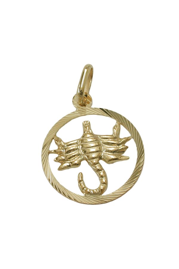 Pendant 15mm Zodiac Sign Scorpio 9k Gold - GL430454