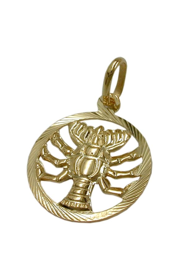 Pendant 15mm Zodiac Cancer 9k Gold - GL430450