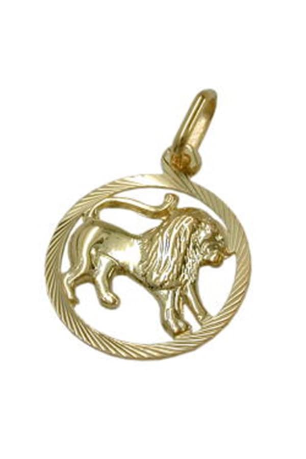 Pendant 15mm Zodiac Leo 9k Gold - GL430451