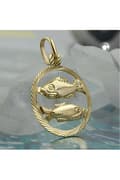 Pikkukuva 2 / 4: Pendant 15mm Zodiac Sign Pisces 9k Gold - GL430446