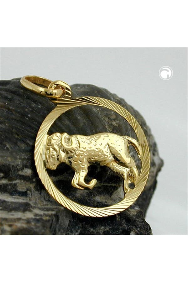 Pendant 15mm Zodiac Sign Aries 9k Gold - GL430447