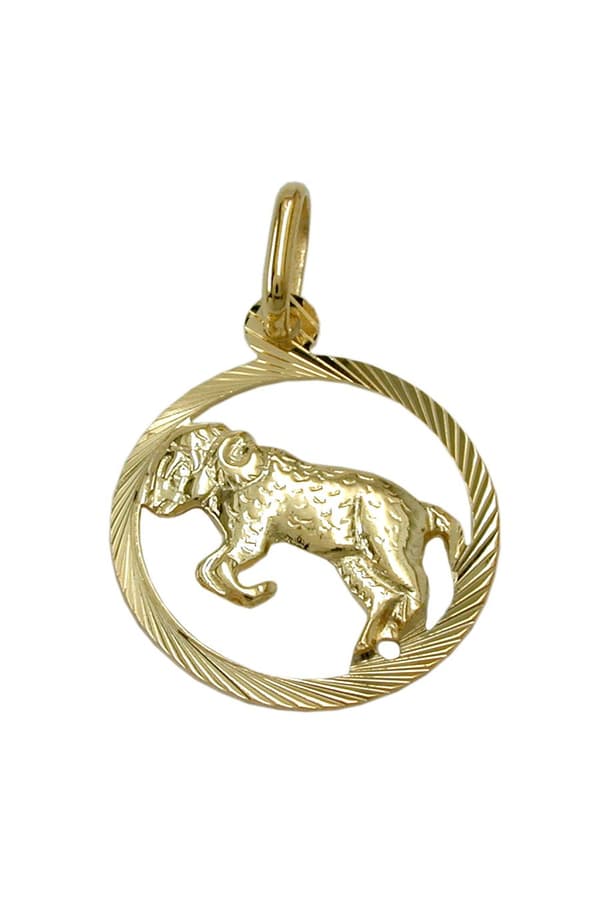 Pendant 15mm Zodiac Sign Aries 9k Gold - GL430447