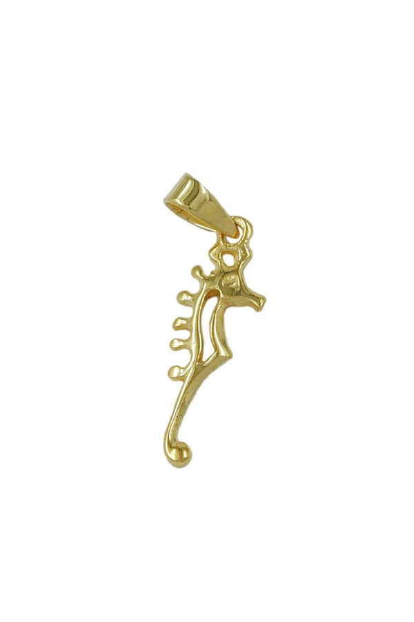 Pendant 22x7mm Seahorse Shiny 9k Gold - GL430326