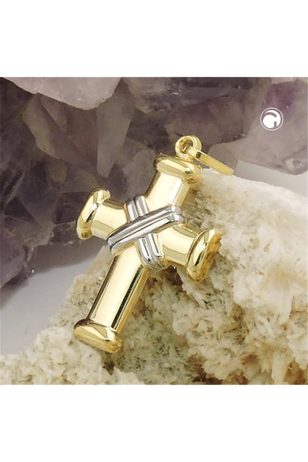 Pendant Cross Rhodium-Plated 9k Gold - GL431481