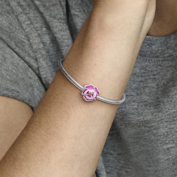 Berlock - PANDORA - Rosa pensé - Silver - Rosa - Kvinna