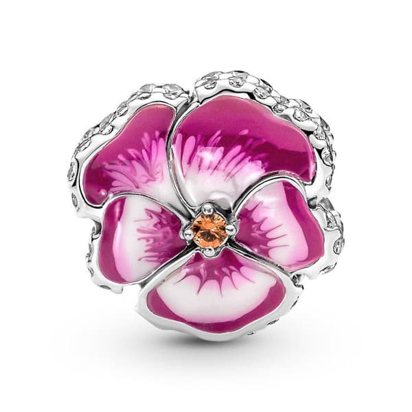 Berlock - PANDORA - Rosa pensé - Silver - Rosa - Kvinna