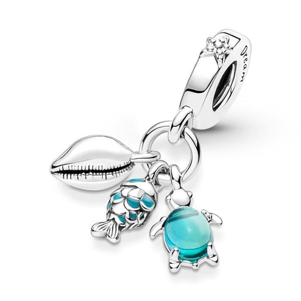 Berlockhänge - PANDORA - Triple Fish - Havssköldpadda - Conch - Silver