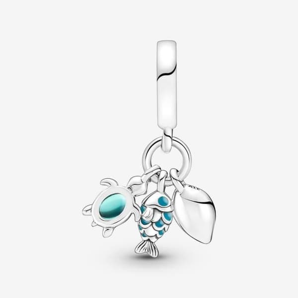 Berlockhänge - PANDORA - Triple Fish - Havssköldpadda - Conch - Silver