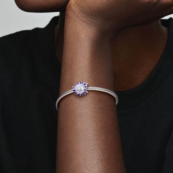 Charm - PANDORA - Violett Daisy - Metall - Lavendel - Dam