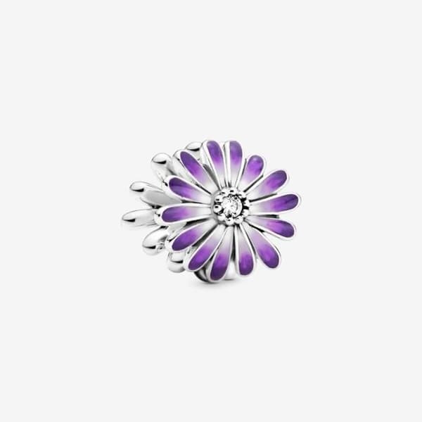 Charm - PANDORA - Violett Daisy - Metall - Lavendel - Dam