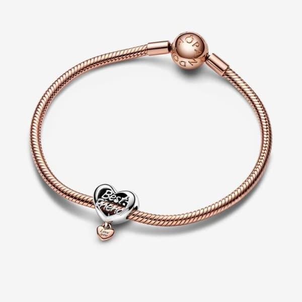 Charm - PANDORA - Heart Love You Best Friend - Silver - Kvinna - Vuxen